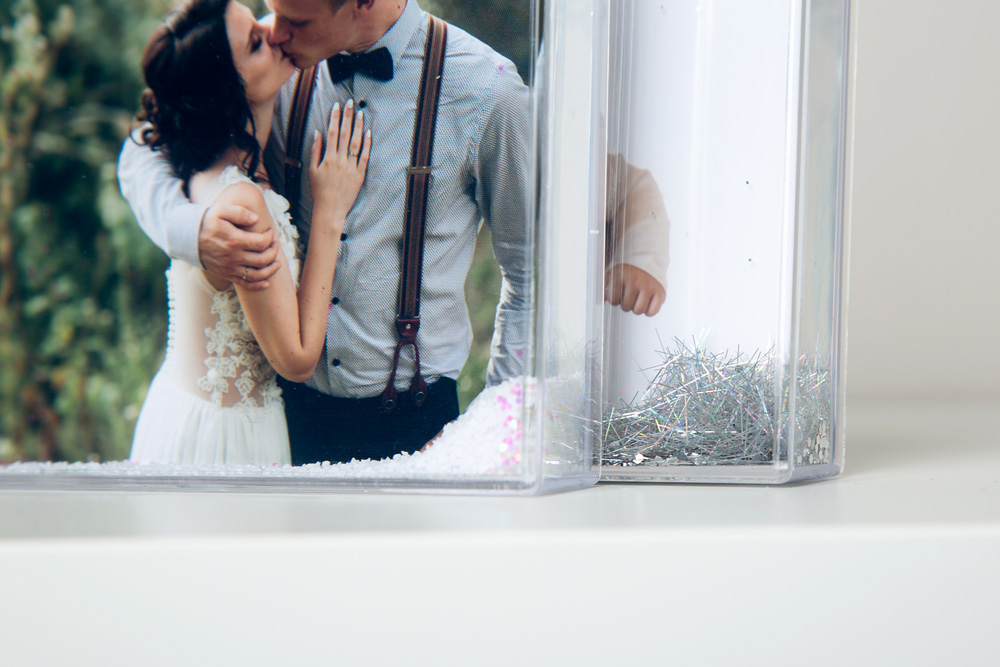 Schüttelrahmen mit Glitzer oder Schnee